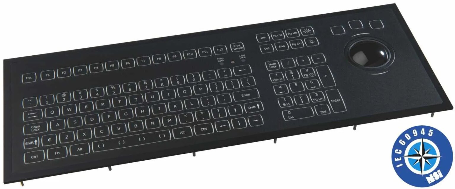Keyboard, Trackball, us-qwerty, panel mount, USB - MH Productcatalogus