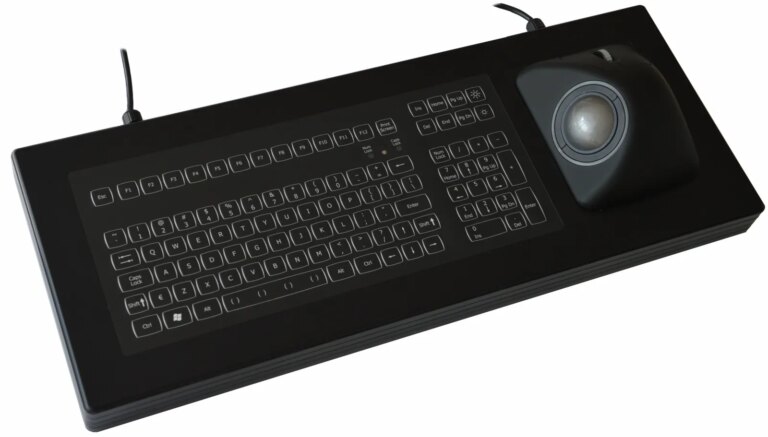 Keyboard+trackball, desk top, backlit, USB
