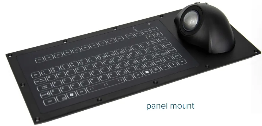 Keyboard, Trackball, de-qwertz, panel mount, USB