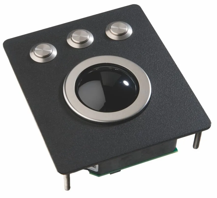 Trackball, panel mount, USB, black top