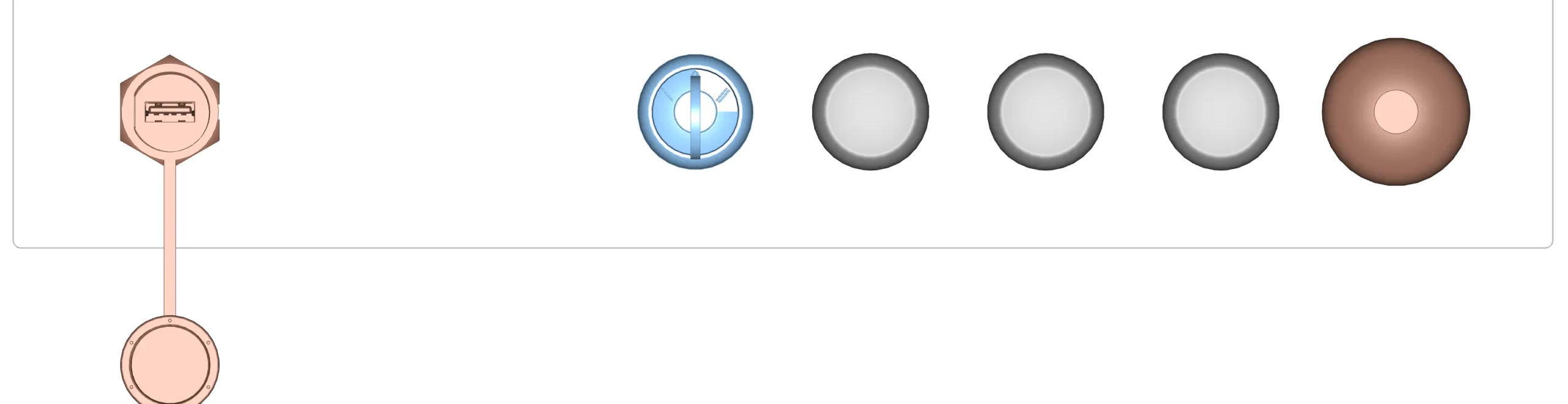 15.6" operational panel kit, 1x USB, 1xE-Stop, 3x Push Button, 1x Key Switch, 1x RFID Antenna