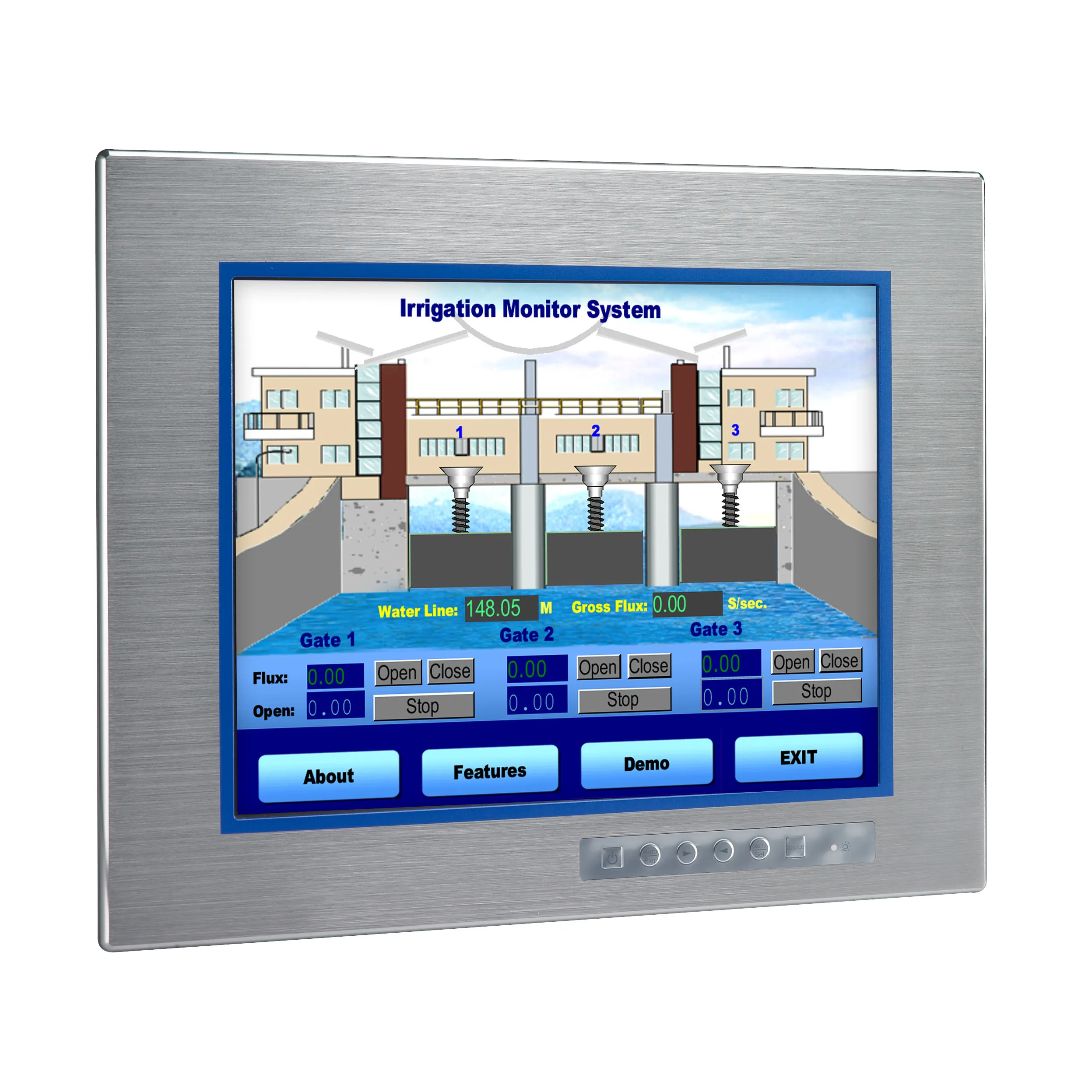 15" XGA Industrial Monitor for Hazardous Location, with 316L Stainless Steel Front Panel